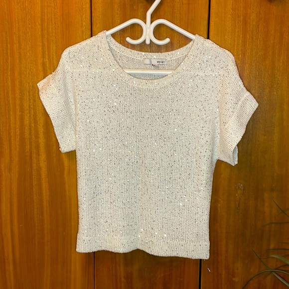 NWOT - sequinned white boxy sweater - buy it now in time for Christmas Dinner! - Picture 1 of 5